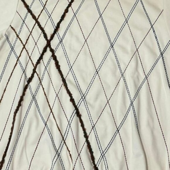 Nwot Bon Worth Embroidered Grandma Sweater Cream and Brown Size M - Picture 3 of 5